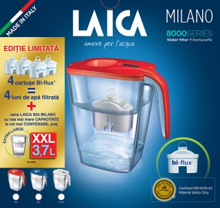 PROMO: 4 cartuse + Cana filtranta de apa Laica BIG Milano